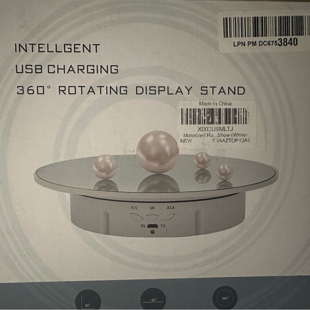 360° Rotating Display Stand with USB Charging